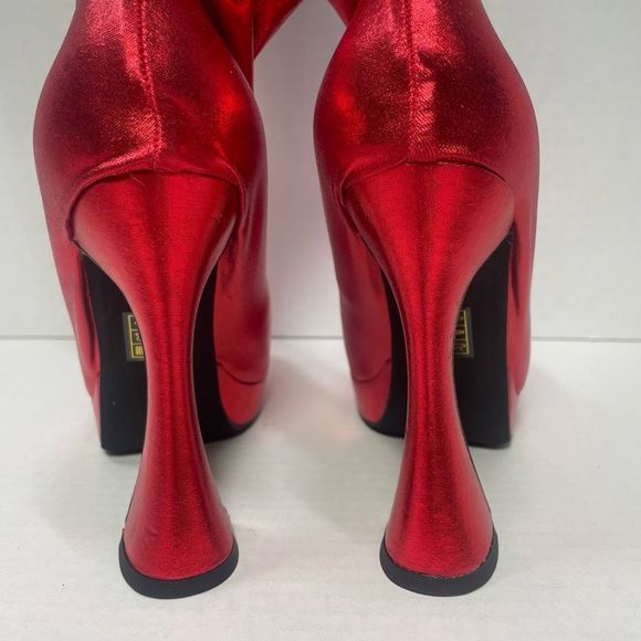 Jeffrey Campbell BNIB Small PANTALONES 6M platform women Metallic Red - Picture 5 of 16